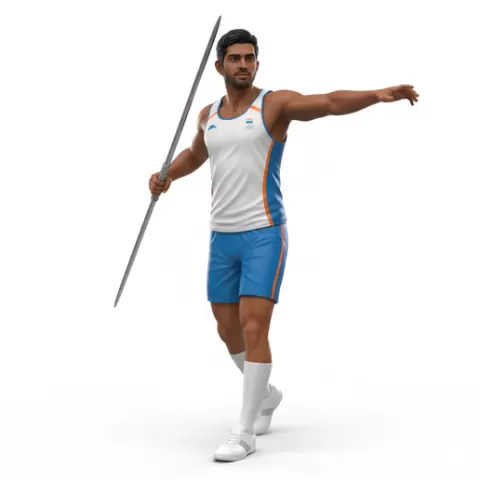 Neeraj Chopra Olympic athletes, olympic, olympics, athlete, sport, games, champion, medal, gold, silver, bronze, competition, training, performance, elite, fitness, action, dynamic, figurine, stl, collectible