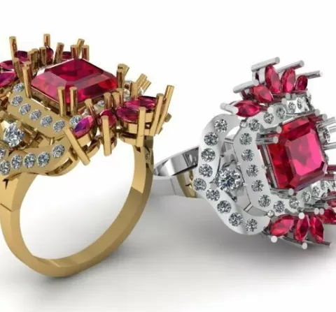 Gemstone ring for Women 3d printable model
