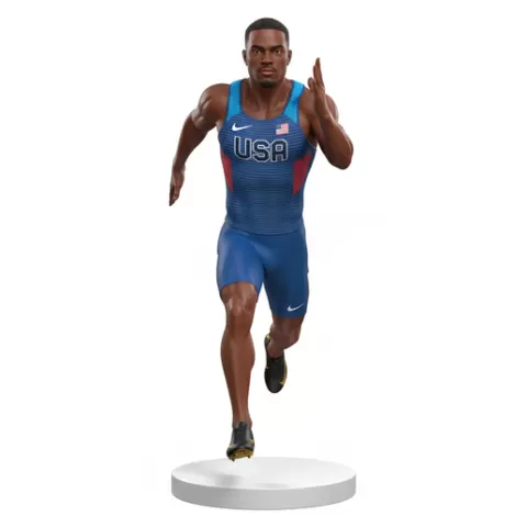 Noah Lyles Olympic athletes, olympic, olympics, athlete, sport, games, champion, medal, gold, silver, bronze, competition, training, performance, elite, fitness, action, dynamic, figurine, stl, collectible