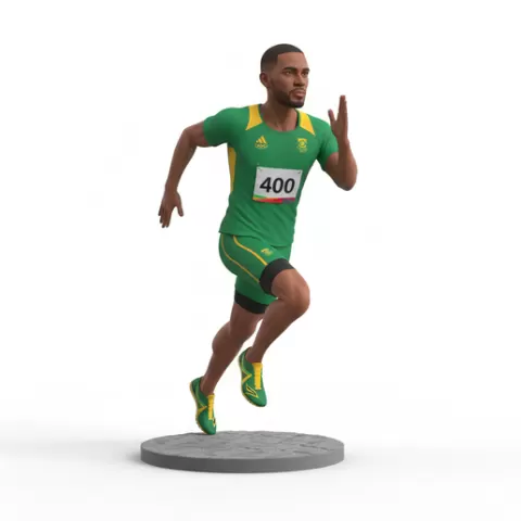Wayde van Niekerk Olympic athletes, olympic, olympics, athlete, sport, games, champion, medal, gold, silver, bronze, competition, training, performance, elite, fitness, action, dynamic, figurine, stl, collectible