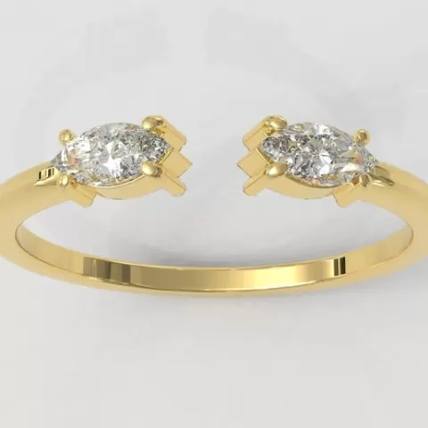 Marquise Gemstone Open Ring