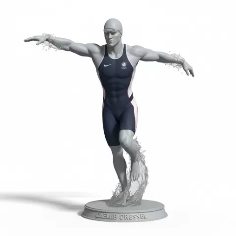 Caeleb Dressel Olympic athletes, olympic, olympics, athlete, sport, games, champion, medal, gold, silver, bronze, competition, training, performance, elite, fitness, action, dynamic, figurine, stl, collectible