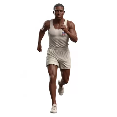 Jesse Owens Olympic athletes, olympic, olympics, athlete, sport, games, champion, medal, gold, silver, bronze, competition, training, performance, elite, fitness, action, dynamic, figurine, stl, collectible
