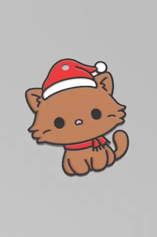 Christmas Kitty Ornament