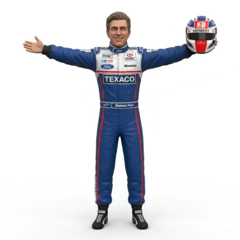 Johnny Herbert Formula 1 driver, f1, formula1, racing, driver, motorsport, race, speed, fast, car, circuit, track, grandprix, pitstop, helmet, aero, performance, action, dynamic, figurine, collectible