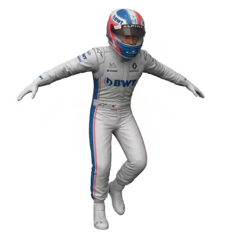 Esteban Ocon Formula 1 driver, f1, formula1, racing, driver, motorsport, race, speed, fast, car, circuit, track, grandprix, pitstop, helmet, aero, performance, action, dynamic, figurine, collectible