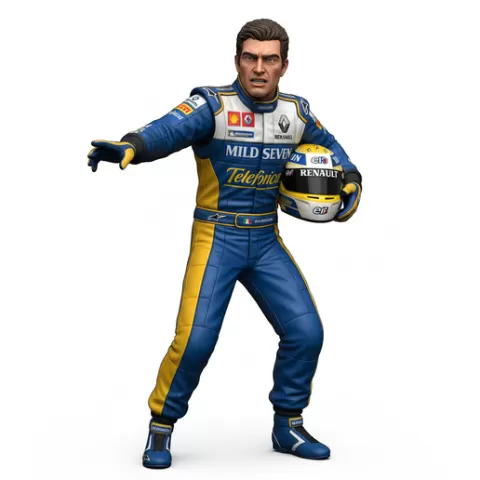 Giancarlo Fisichella Formula 1 driver, f1, formula1, racing, driver, motorsport, race, speed, fast, car, circuit, track, grandprix, pitstop, helmet, aero, performance, action, dynamic, figurine, collectible