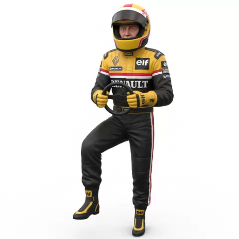 Rene Arnoux Formula 1 driver, f1, formula1, racing, driver, motorsport, race, speed, fast, car, circuit, track, grandprix, pitstop, helmet, aero, performance, action, dynamic, figurine, collectible