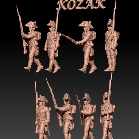 NAPOLEONIC FRENCH REVOLUTIONARY FUSILIERS IN BICORNE SET 2