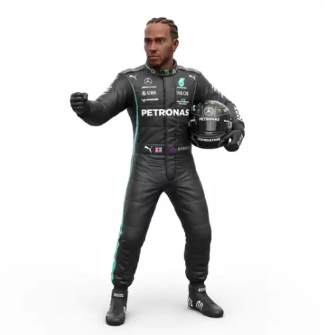 Lewis Hamilton Formula 1 driver, f1, formula1, racing, driver, motorsport, race, speed, fast, car, circuit, track, grandprix, pitstop, helmet, aero, performance, action, dynamic, figurine, collectible