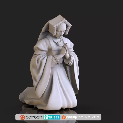 Woman Medieval Nobility Figure Renaissance Royal Court STL 3D print model by Dmitry Tishchenkov
