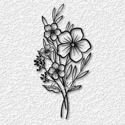 Minimalist Flowers wall art Garden Flower Bouquet home decor - Kaoz Kitten