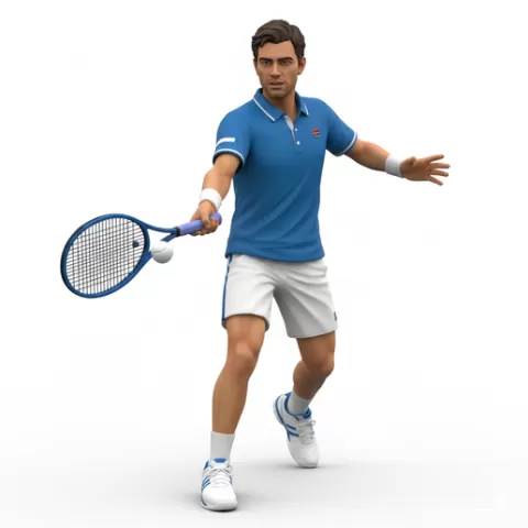Richard Gasquet Tennis players, tennis, player, athlete, sport, racket, serve, forehand, backhand, swing, ball, court, match, grandslam, ace, volley, action, dynamic, figurine, stl, collectible