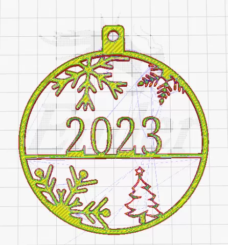 CHRISTMAS TREE ORNAMENT WITH THE WORD 2023 - CHRISTMAS TREE ORNAMENT WITH THE WORD 2023