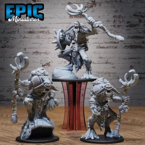 Troll Shaman Set / Green Skinned Giant / Male Ogre / Forest Beast / Woodland Monster / Cave Creature / Bulky Raider / Evil Nature Spirit by Epic-Miniatures