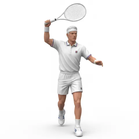Pete Sampras Tennis players, tennis, player, athlete, sport, racket, serve, forehand, backhand, swing, ball, court, match, grandslam, ace, volley, action, dynamic, figurine, stl, collectible