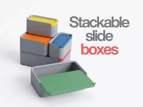 Stackable slide boxes