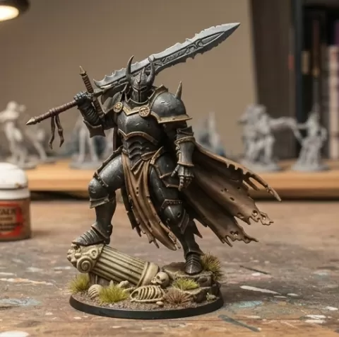 Hellknight – Armored Demonic Warrior Miniature (STL)