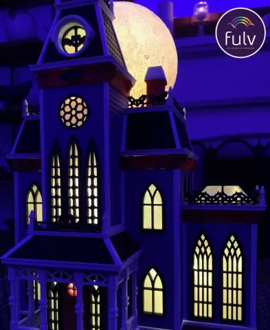 Haunted House w/ 3D Moon