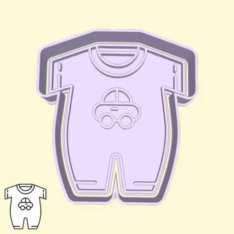 Baby shower / gender reveal party cookie cutters - baby bodysuit (style 4)