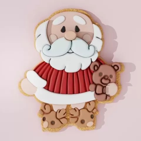 Santa Claus With Bear Cookiecutter
