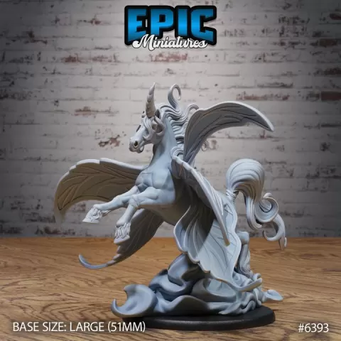 Fairy Pegasus Flying / Unicorn Spirit / Horned Fable Monster / Magic Forest Creature / Woodland Beast / Cute Rainbow Horse / Fantasy Encounter by Epic-Miniatures