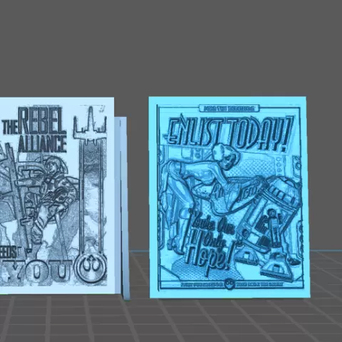 STAR WARS REBEL PROPAGANDA SIGNS FOR LEGION SET OF 2 LITHOPHANES