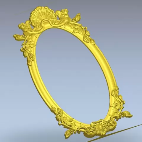 Highly polygonal 3D model of a frame for a mirror, photo or painting No.5 for manufacturing on CNC milling machines