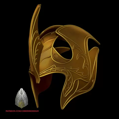 Elven Galadhrim Helmet Lord of the rings 3d digital download - CeredirDesign