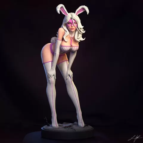 Ivory Bunny by Abe 3D