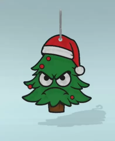Grumpy Tree Christmas Ornament