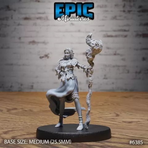 Elf Druid Adventurer Staff / Elven Warrior / Elvish Fighter / Nature Guard Ruler / Woodland Spirit / Forest Encounter by Epic-Miniatures