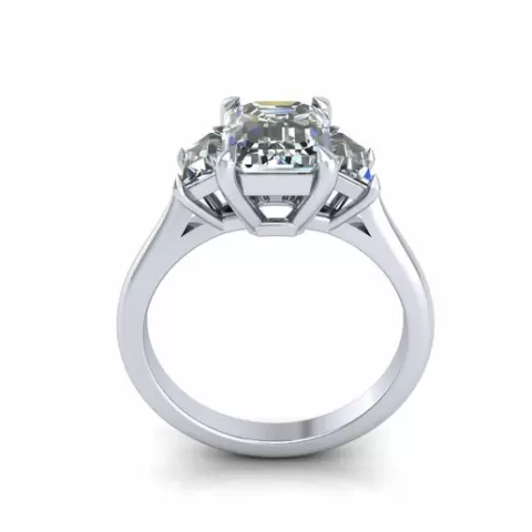 Emerald Three Stone Wedding Ring R3