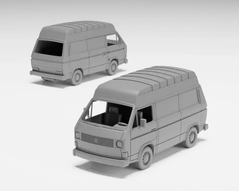 VW T3 Panel Van - H0 Scale Van Model Kit - ScaleHQ