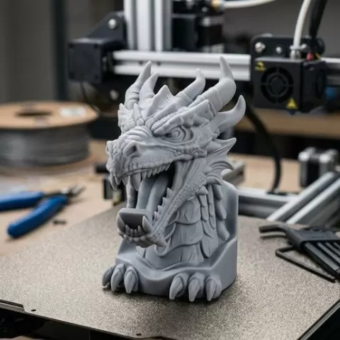 Ancient Fantasy Dragon Statuette