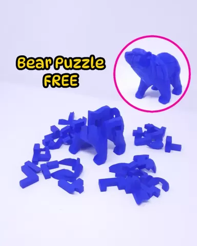 Low Poly Bear Puzzle - over 30 unique ieces