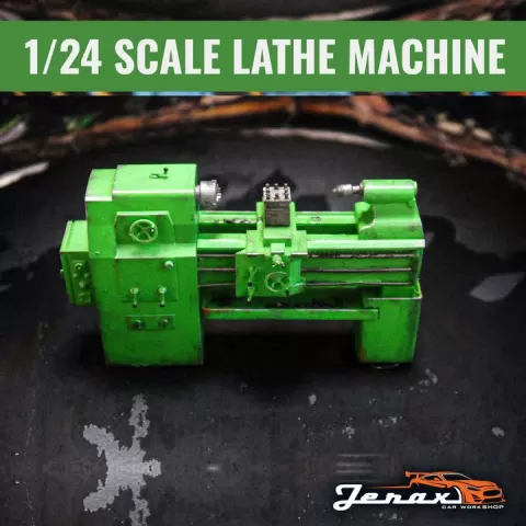 1/24 Scale Lathe Machine – Workshop Diorama Model by JeraxCarWorkshop