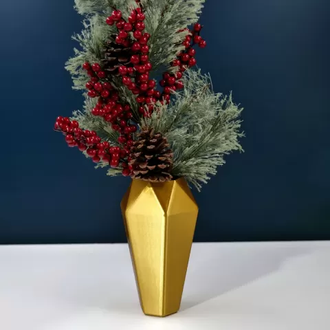Tall Faceted Vase