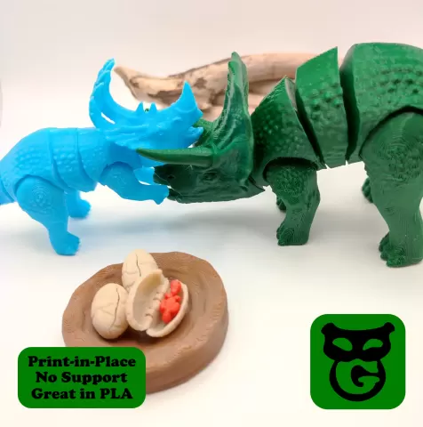 Triceratops + Sinoceratops Flexi - Boby Green