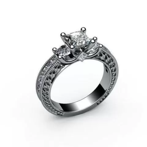 Solitaire Bead Diamond Ring