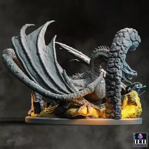 The Heist of the Dragon's Gem - dnd wyvern smaug the hobbit dragon creature 3d print model