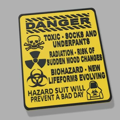 Easy Print DANGER Toxic Boys Teenager Youth Bedroom Door Wall Mounted Funny Warning Sign Radiation Atomic Danger Zombie Easy Print
