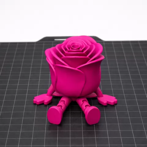 Rose with Flexi Legs STL – Cute Articulated Flower Desk Toy 3D Print by yassine reyan