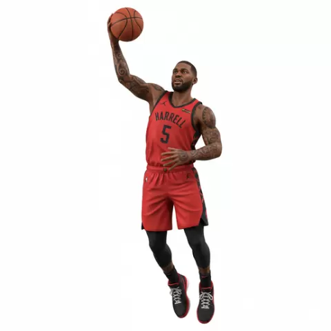 Montrezl Harrell basketball player, basketball, player, athlete, sport, nba, dunk, hoop, ball, court, dribble, shot, scoring, action, dynamic, figurine, model, stl, printable, collectible, statue