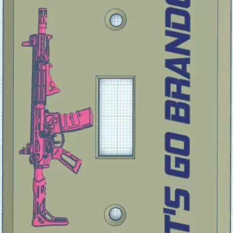 AR 15 Fully embossed rifle - Single Switch Plate