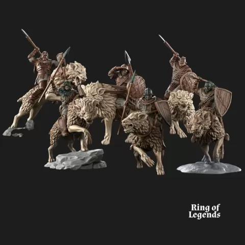 6x Morlok Riders with Shield and throwing spears | Dark City of Morlok | Ring of Legends by Davale Games ©