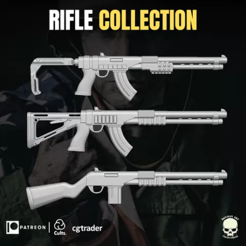 Rifle Collection 3D printable for Action figures