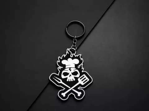 Skull Chef keychain