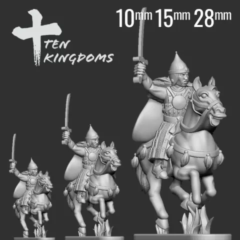 10mm, 15mm and 28mm Turkic Armoured General Horse by Ten Kingdoms Miniatures