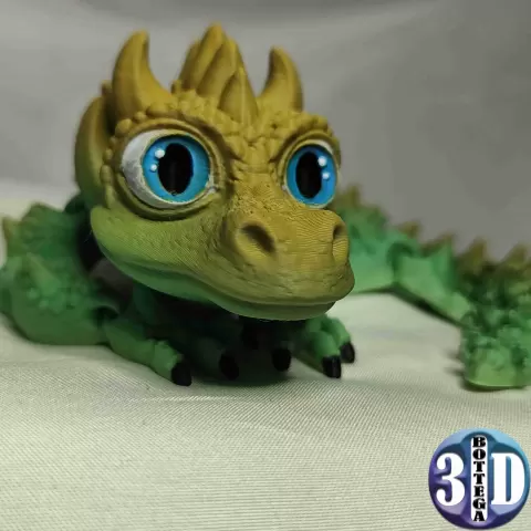 Articulated baby Dragon, print in place, no supports - NozzleNook bottega3d